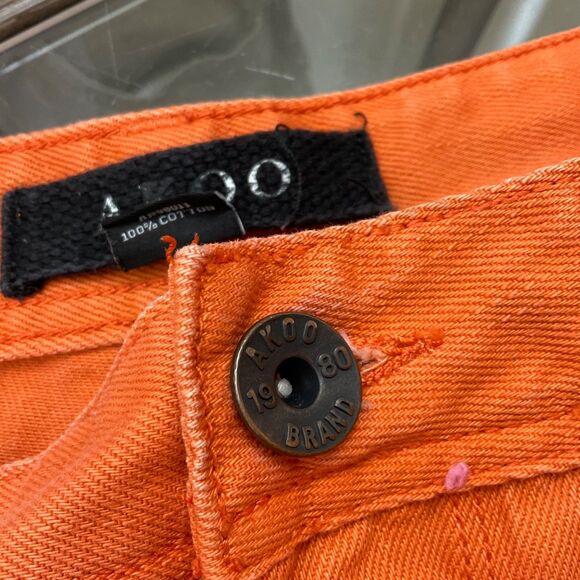AKOO Shorts Mens Size 42 Orange Standard Fit distressed 11.5” inseam - Picture 6 of 12